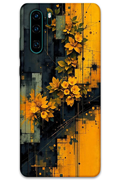 MRCİLETİSİM غطاء خلفي لهاتف هواوي P30 برو بنمط HD مطبوع - زهور صفراء