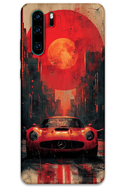 MRCİLETİSİM غطاء خلفي لهاتف هواوي P30 برو بنمط HD مطبوع - مرسيدس حمراء