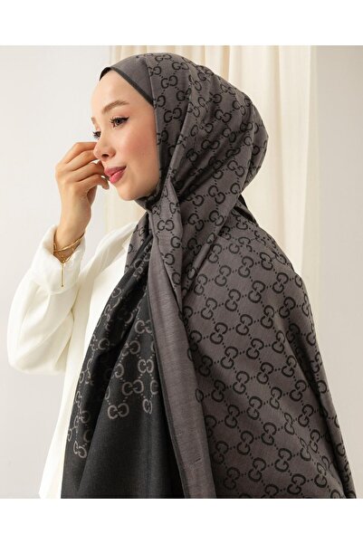 LAND SCARF İthal Yün İpek Şal G Desen