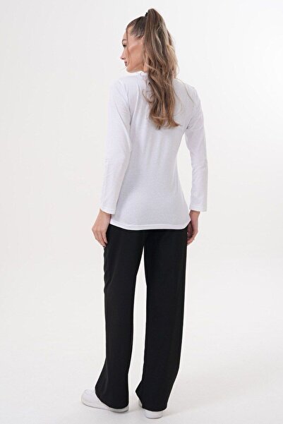 BIG LESSON Maternity Crew Neck Long Sleeve 100% Cotton T-Shirt