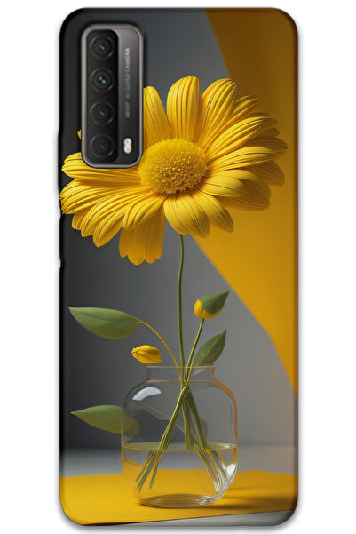MRCİLETİSİM Huawei P Smart 2021 Kılıf HD Desen Baskılı Arka Kapak - Fanus Çiçek