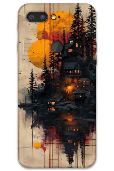 MRCİLETİSİM غطاء خلفي من جينرال موبايل GM 9 Pro Case HD Pattern مطبوع - منازل خشبية