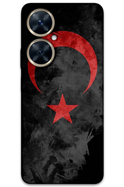 MRCİLETİSİM غطاء خلفي لهاتف هواوي نوفا 11i بنمط HD مطبوع - العلم الأسود