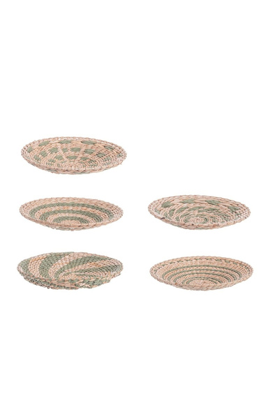 Bizzotto Woven tray Ø30 cm green-beige