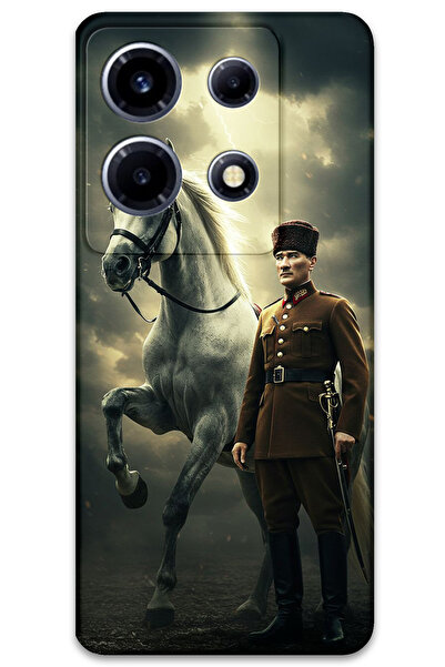 MRCİLETİSİM غطاء خلفي لهاتف انفينيكس نوت 30 VIP بنمط HD B مطبوع - أتاتورك شيمبك