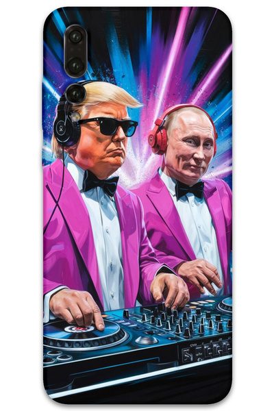 MRCİLETİSİM غطاء خلفي لهاتف هواوي P20 Pro بنمط HD مطبوع - دي جي ترامب بوتين