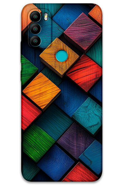 MRCİLETİSİM غطاء خلفي من جينرال موبايل GM 21 Plus بنمط HD مطبوع - نمط مربع