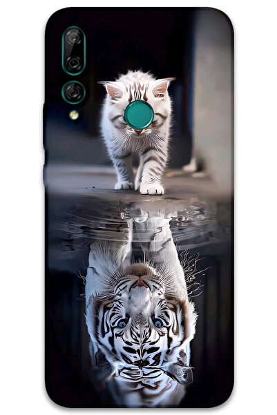 MRCİLETİSİM غطاء خلفي لهاتف هواوي Y9 برايم 2019 بنمط HD مطبوع - انعكاس القطط