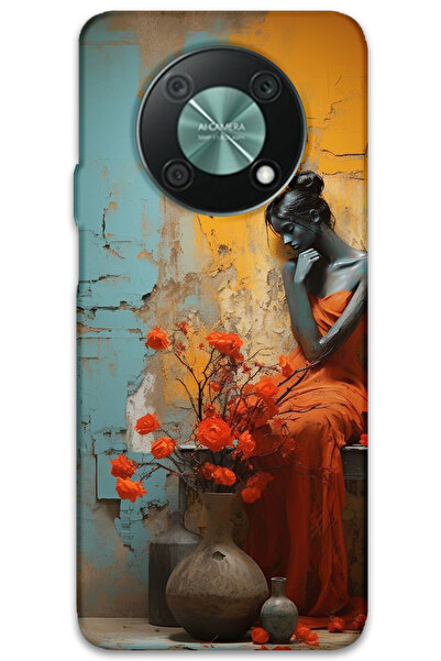 MRCİLETİSİM Huawei Nova Y90 Case Hd Pattern Printed Back Cover - Woman Alone
