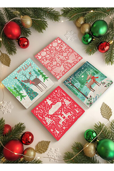 Creatick Design New Year's Themed Stone Coasters, New Year's Gift, Set of 4, ...