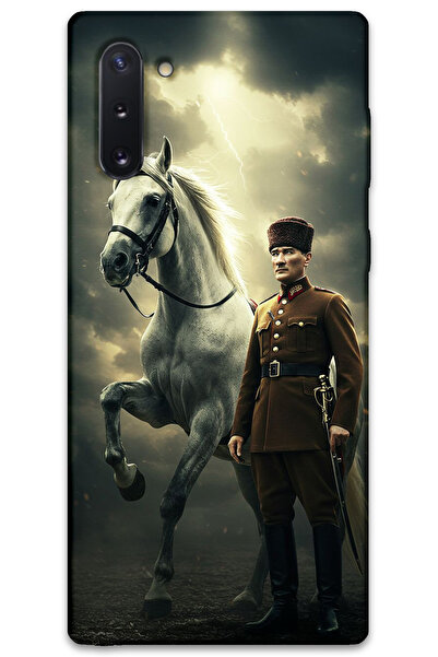 MRCİLETİSİM غطاء خلفي لهاتف سامسونج جالاكسي نوت 10 بنمط HD مطبوع - أتاتورك شيمبك