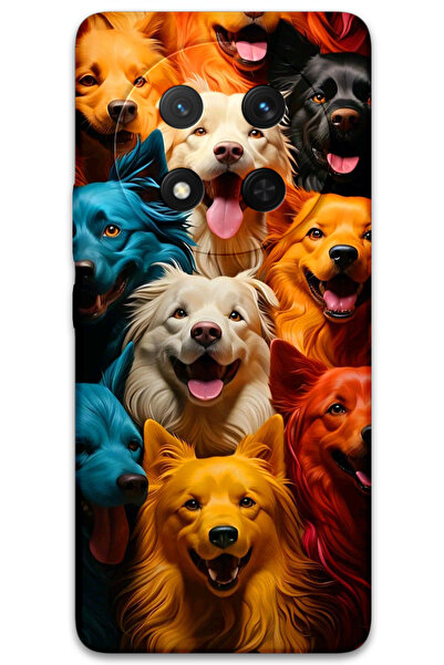 MRCİLETİSİM غطاء خلفي لهاتف هواوي هونور ماجيك 7 لايت بنمط HD مطبوع - كلاب ملونة