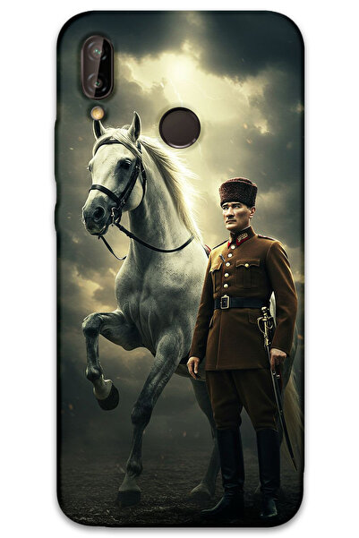 MRCİLETİSİM غطاء خلفي لهاتف هواوي P20 لايت بنمط HD مطبوع - أتاتورك شيمبك