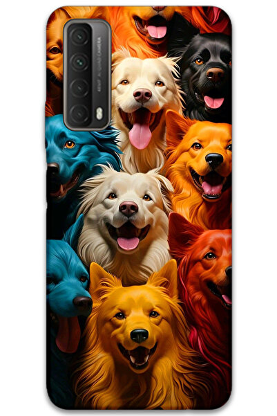 MRCİLETİSİM غطاء خلفي لهاتف هواوي بي سمارت 2021 بنمط HD مطبوع - كلاب ملونة