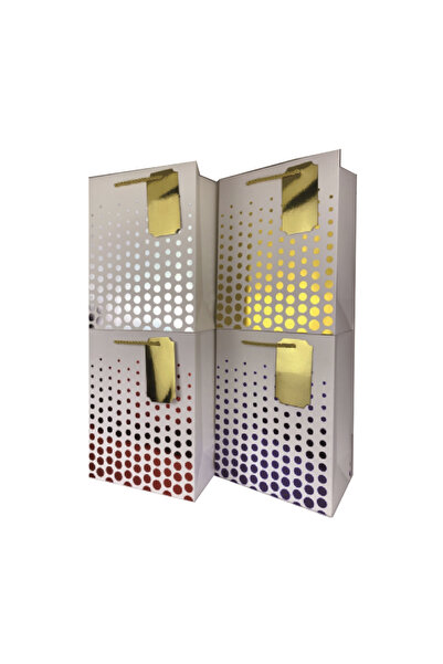 Mirific Party Set de 4 pungi cadou, auriu, argintiu, culori asortate, buline,...