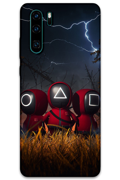 MRCİLETİSİM غطاء خلفي لهاتف هواوي P30 Pro بنمط HD مطبوع - لعبة الحبار مينيون