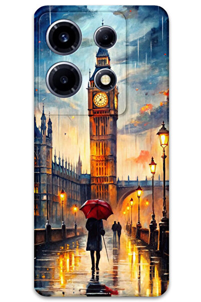 MRCİLETİSİM غطاء خلفي لهاتف انفينيكس نوت 30 VIP بنمط HD B مطبوع - برج الساعة