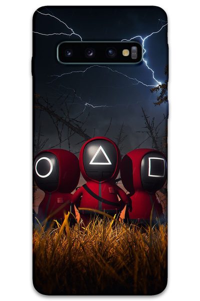 MRCİLETİSİM غطاء خلفي لهاتف سامسونج جالاكسي S10 بلس بنمط HD مطبوع - لعبة الحب...