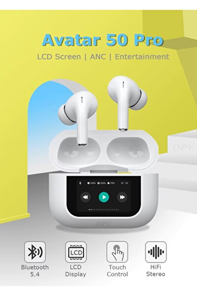 ABK POINT Wireless Bluetooth Earbuds with LED Display, TWS Bluetooth 5.0, Touch Control (White)