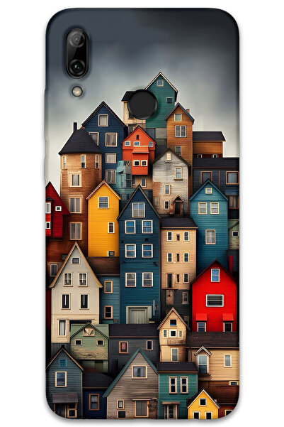 MRCİLETİSİM غطاء خلفي لهاتف هواوي بي سمارت 2019 بنمط HD مطبوع - منازل ملونة