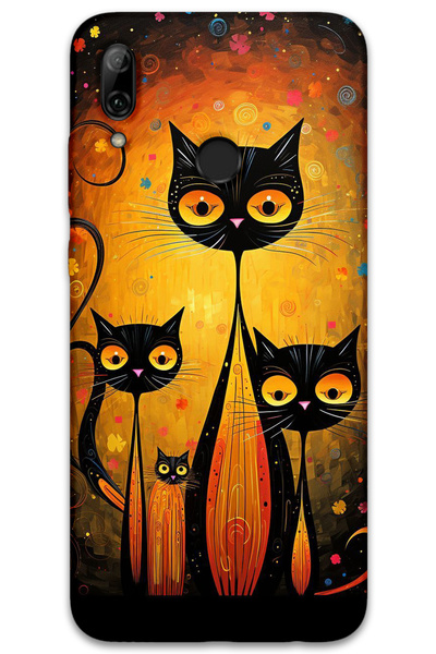 MRCİLETİSİM غطاء خلفي لهاتف هواوي بي سمارت 2019 بنمط HD مطبوع - القطط