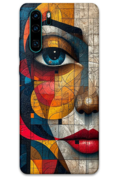 MRCİLETİSİM غطاء خلفي لهاتف هواوي P30 Pro بنمط HD مطبوع - وجه فني