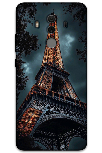 MRCİLETİSİM غطاء خلفي لهاتف هواوي ميت 10 برو بنمط HD مطبوع - برج ايفل