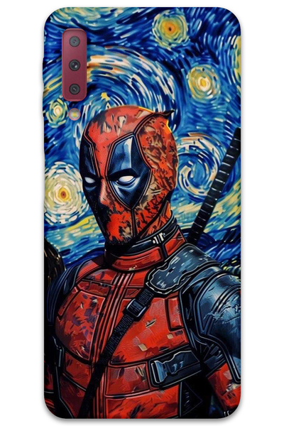 MRCİLETİSİM غطاء خلفي لهاتف سامسونج جالاكسي A7 2018 بنمط HD مطبوع - ديدبول