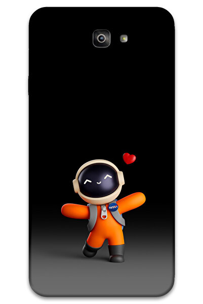 MRCİLETİSİM غطاء خلفي لهاتف سامسونج جالاكسي J7 برايم HD Pattern مطبوع - قلب رائد الفضاء