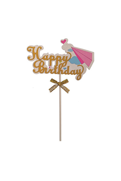 Mirific Party Multicolor cake topper, paper airplane, happy birthday