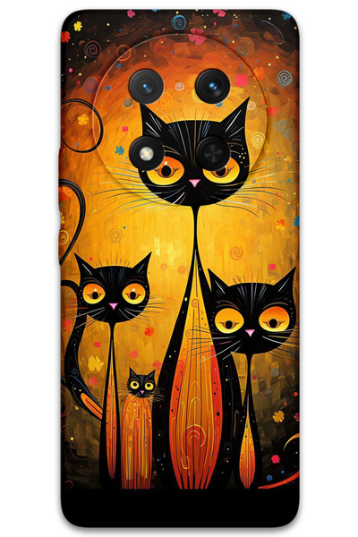 MRCİLETİSİM غطاء خلفي لهاتف هواوي هونور ماجيك 7 لايت بنمط HD مطبوع - القطط
