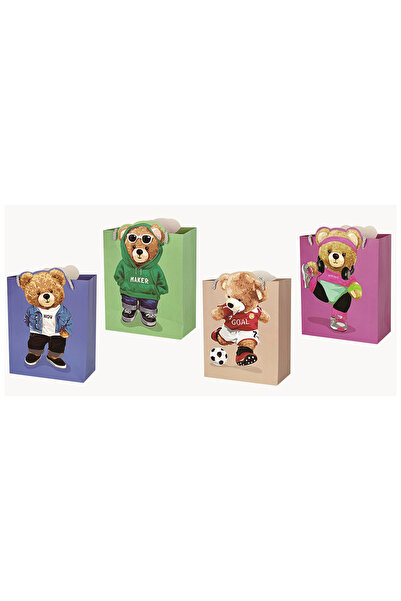 Mirific Party Set de 4 pungi cadou, multicolore, 74 x 49 x 17 cm, ursuleț de ...