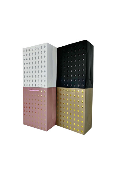 Mirific Party Set de 4 pungi cadou albe, negre, roz, aurii, 40 x 30 x 12 cm