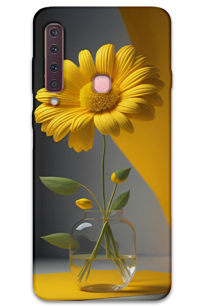 MRCİLETİSİM غطاء خلفي لهاتف سامسونج جالاكسي A9 2018 بنمط HD مطبوع - زهرة الفانوس