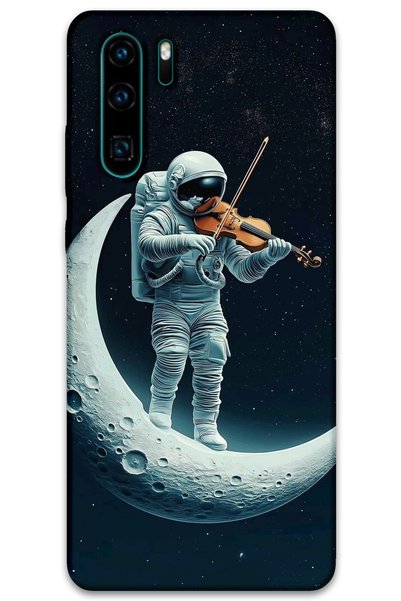 MRCİLETİSİM غطاء خلفي لهاتف هواوي P30 Pro بنمط HD مطبوع - كمان رائد الفضاء