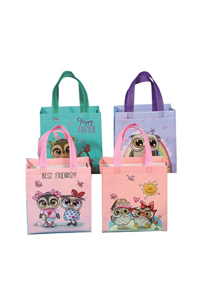 Mirific Party Set de 4 pungi cadou din plastic multicolore, 23 x 22 x 11 cm, ...