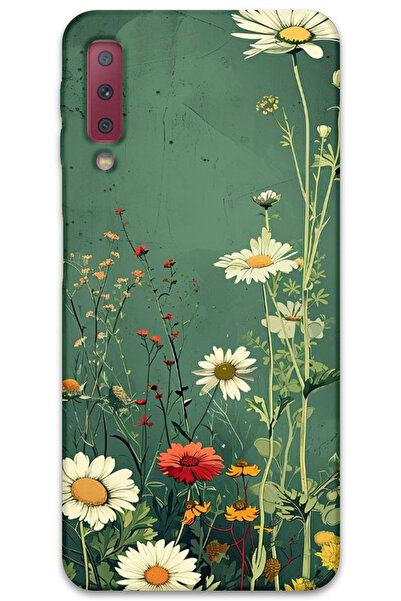 MRCİLETİSİM غطاء خلفي لهاتف سامسونج جالاكسي A7 2018 بنمط HD مطبوع - ديزي أخضر