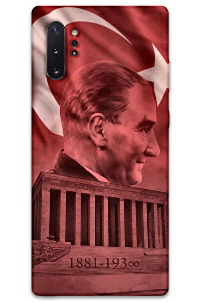 MRCİLETİSİM غطاء خلفي لهاتف سامسونج جالاكسي نوت 10 بلس بنمط HD مطبوع - أتاتورك أناميتاكابير