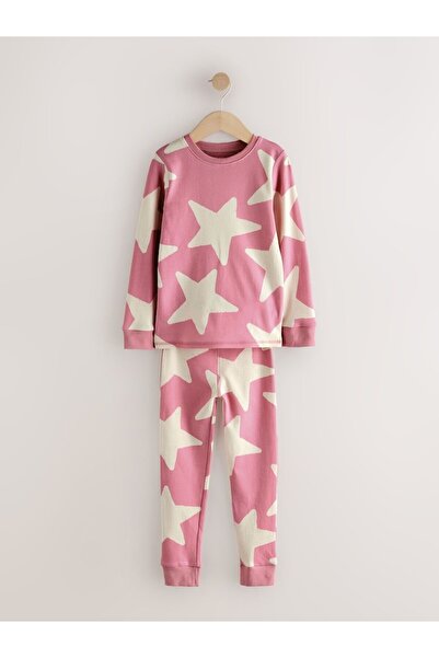 Next Baby Cotton Pink Heart Patterned Pajamas 3-Piece Bottom Top Set