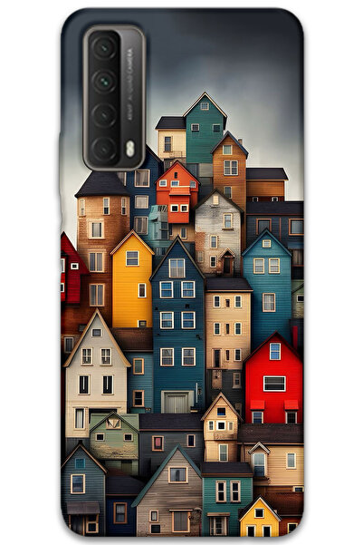 MRCİLETİSİM غطاء خلفي لهاتف هواوي بي سمارت 2021 بنمط HD مطبوع - منازل ملونة