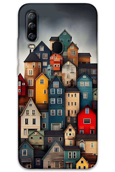 MRCİLETİSİM غطاء خلفي من جينرال موبايل GM 20 Pro Case HD Pattern مطبوع - المنازل الملونة