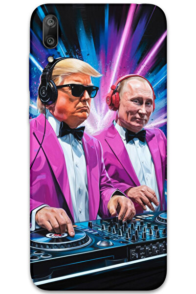 MRCİLETİSİM غطاء خلفي لهاتف هواوي Y7 برايم 2019 بنمط HD مطبوع - دي جي ترامب ب...