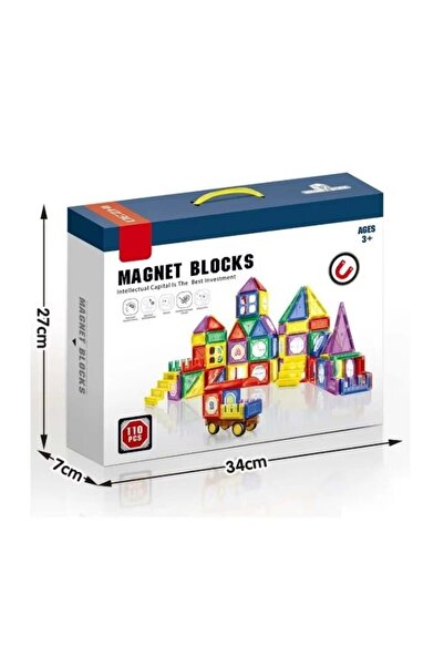 Eom Magnetic Construction Set 100 Pieces – Colored Magnetic Tiles for Kids 3+ (STEM Geometric Shapes)