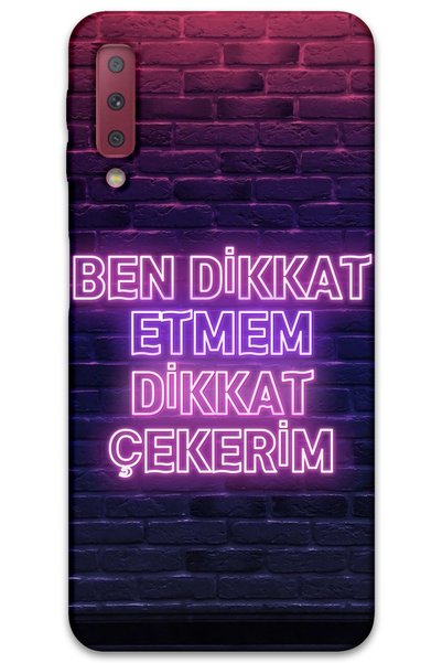 MRCİLETİSİM Samsung Galaxy A7 2018 Case Hd Pattern Printed Back Cover - Atten...