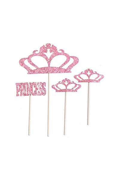 Mirific Party Pink topper set with glitter, crown, princess