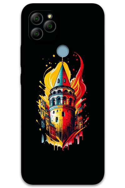 MRCİLETİSİM غطاء خلفي من جينرال موبايل GM 21 Case HD Pattern مطبوع - أصفر أحمر جالاتا