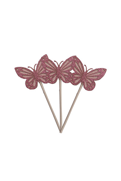 Mirific Party Pink topper set, 12.5×5.7 cm, butterflies