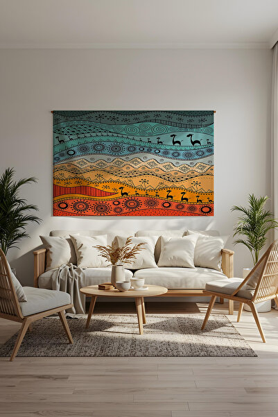 Etnik Dekor ورق حائط ملون للصحراء والجمالونات