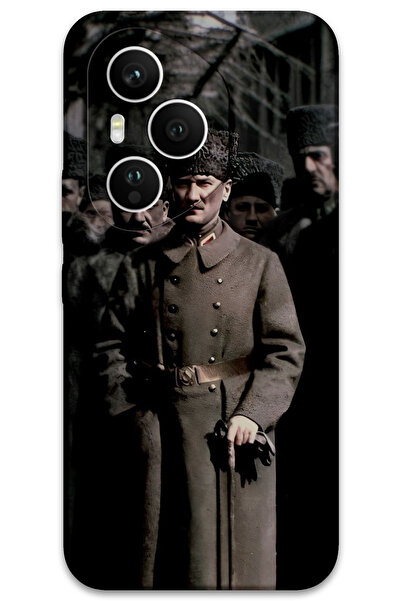 MRCİLETİSİM غطاء خلفي لهاتف هواوي هونور 400 برو بنمط HD مطبوع - قبعة أتاتورك