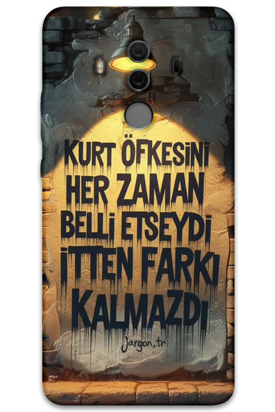 MRCİLETİSİM غطاء خلفي لهاتف هواوي ميت 10 برو بنمط HD مطبوع - غضب الذئب